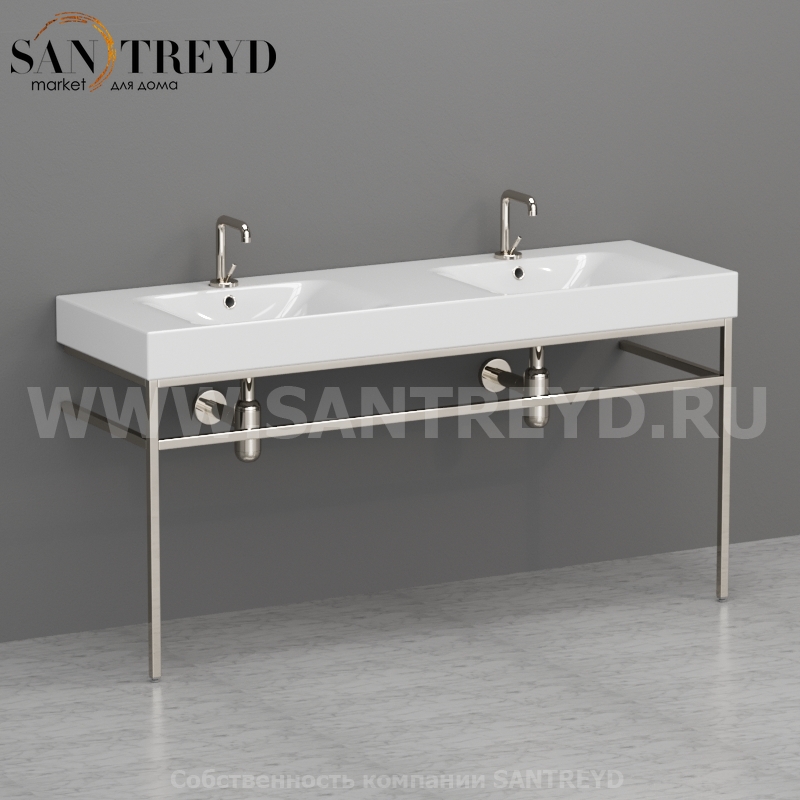 9124K2 Структура напольная брашированный никель под умывальник 140 см Kerasan Cento Италия