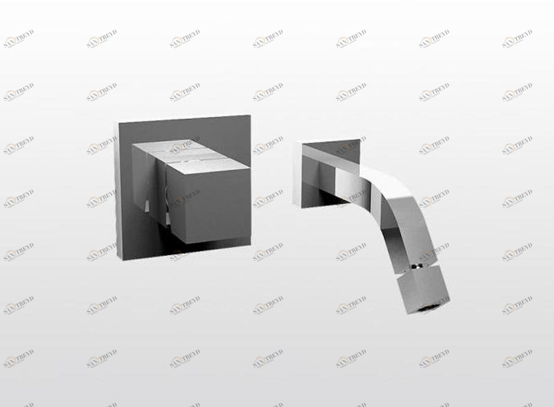 RUBINETTERIE STELLA Смеситель для умывальника настенный на 2 отверстия Bamboo quadro sun-id-1462566