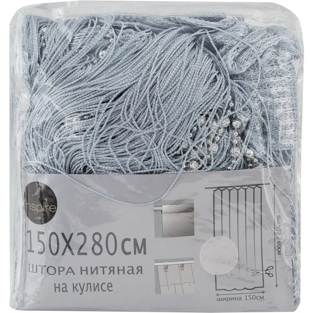 Штора нитяная Inspire «Шар», 150х280 см, цвет серебристый 82046037 STLM-2199152  - Вид №5