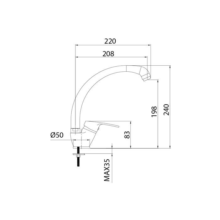 M05SB0JM05 Смеситель для ку*ни Milardo Meal  - Вид №2