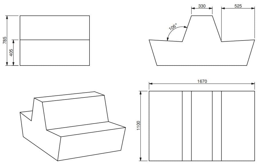 4-местный QM Foam двухсторонний диван Quinze & Milan Начальная ARCH-00053554 - Вид №1