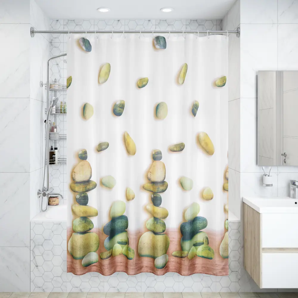 Штора для ванной комнаты «Torre» 180x180 см цвет белый SWENSA SWC-90-54 STLM-2074497