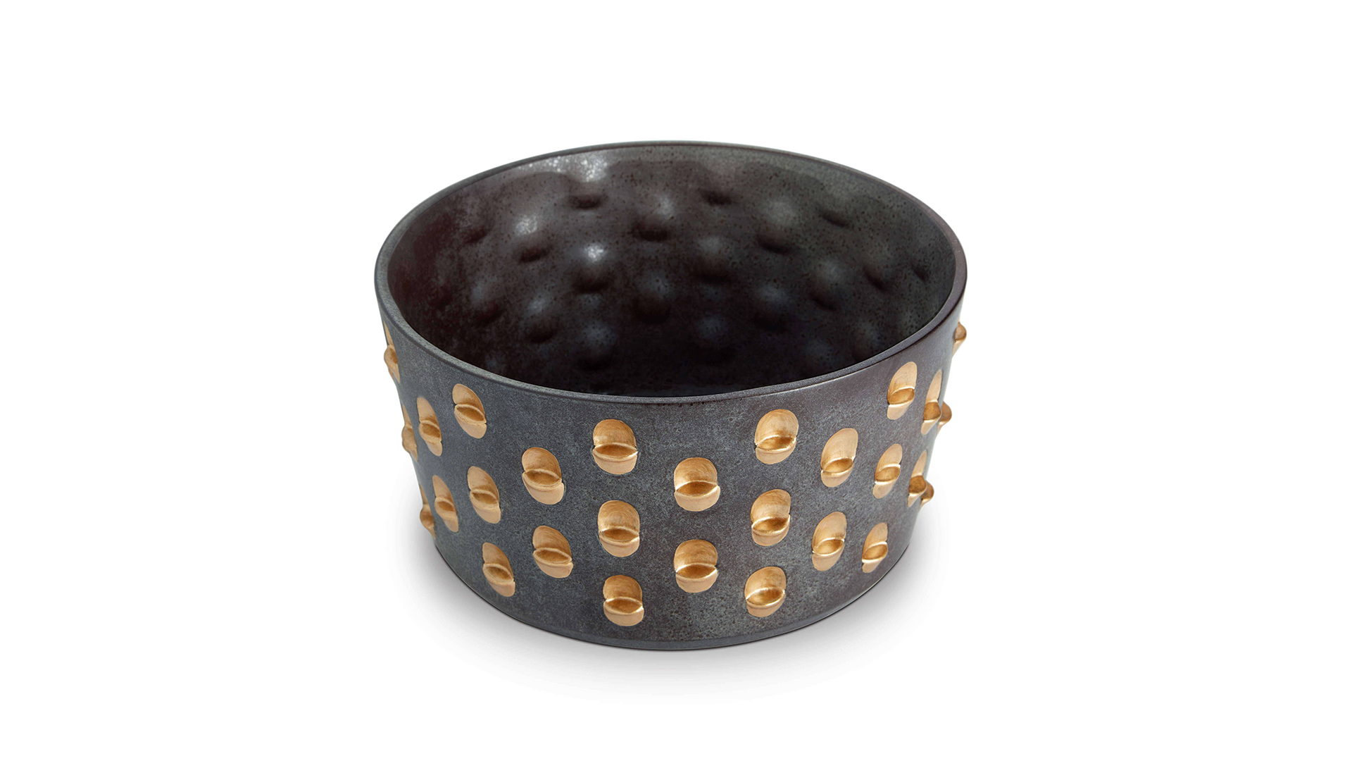 10614113 L’Objet Чаша 25х13см "Коба" (черная с позолотой) Керамика  - Вид №1