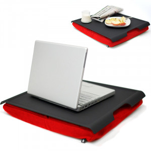 261365 Подставка с пластиковым подносом laptray черная-красная Bosign