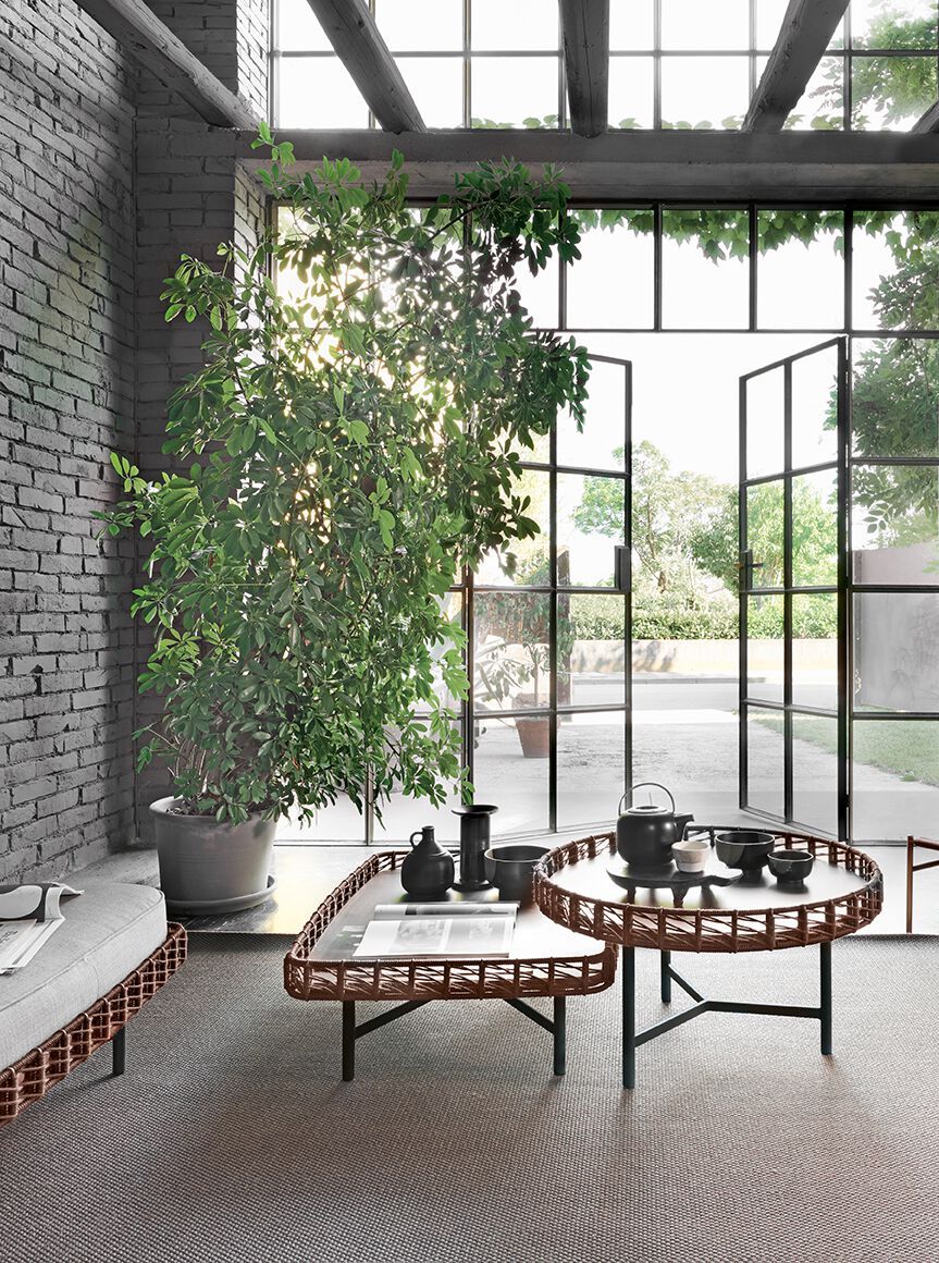 Прямоугольный мягкий пуф из веревки и ткани Potocco Ropu ARCH-00030333 - Вид №1