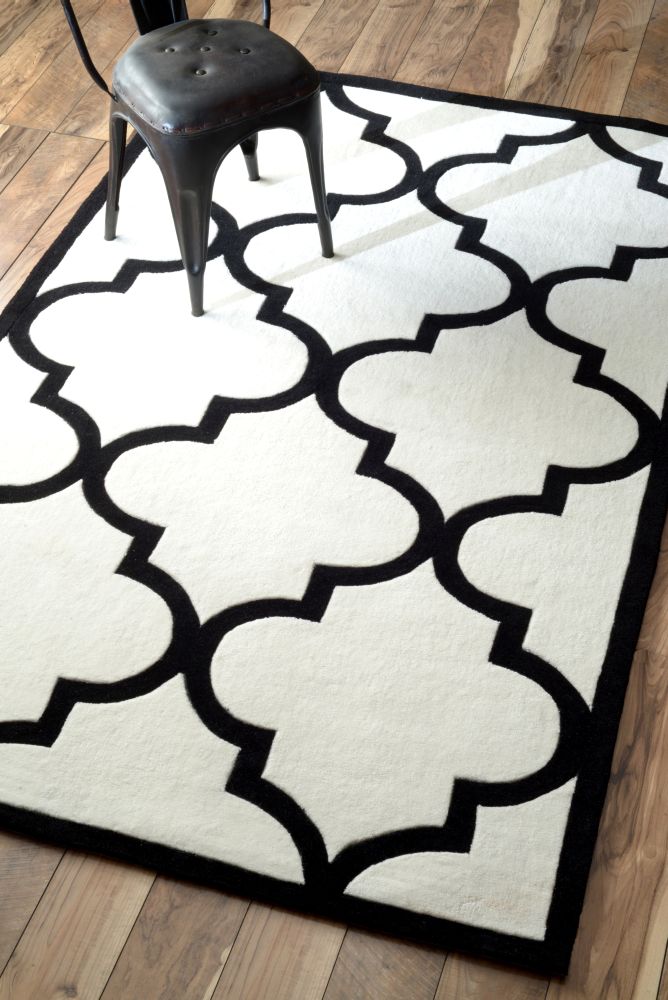 Ковер Trelli белый 300х500 DOLLY CAPRETS ДИЗАЙНЕРСКИЕ, ТРЕЛЬЯЖНЫЙ УЗОР 015113 Белый;чёрный  - Вид №1