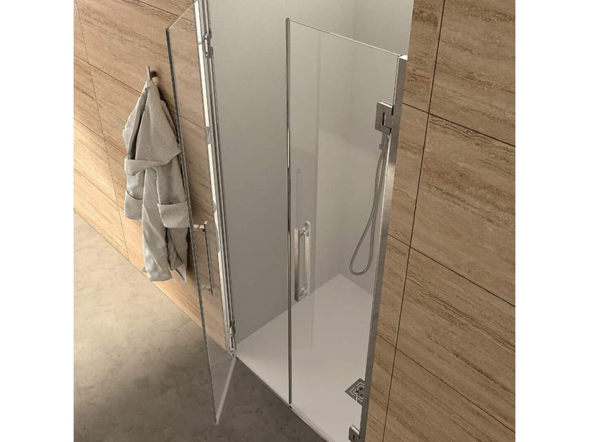Стальная и стеклянная нишевая душевая кабина с поворотной дверью CSA Box Doccia SONIA ARCH-00147617