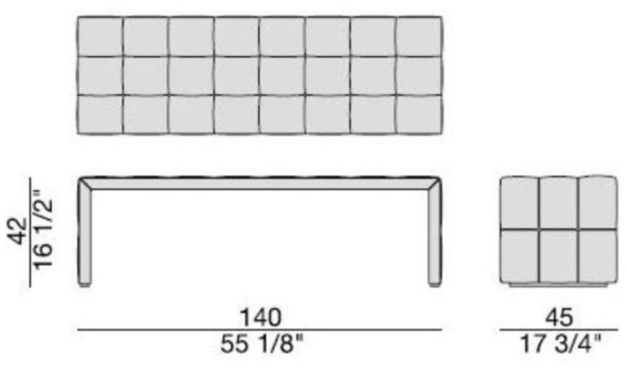 Porada Мягкая кожаная скамейка Iron sun-id-1361689 - Вид №2