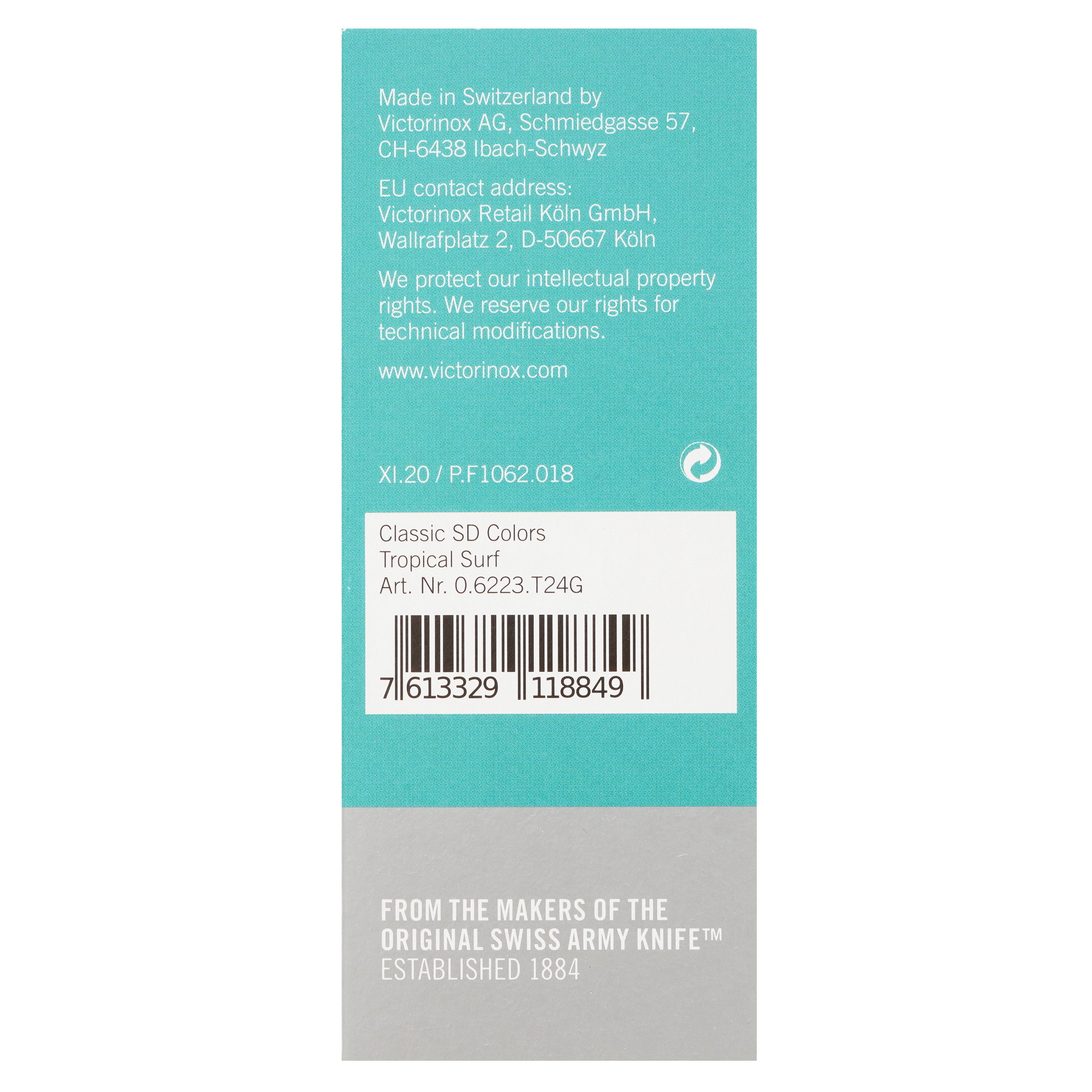 Швейцарский нож Victorinox Classic SD Colors Tropical Surf 9011949 STDN-0111132 - Вид №7