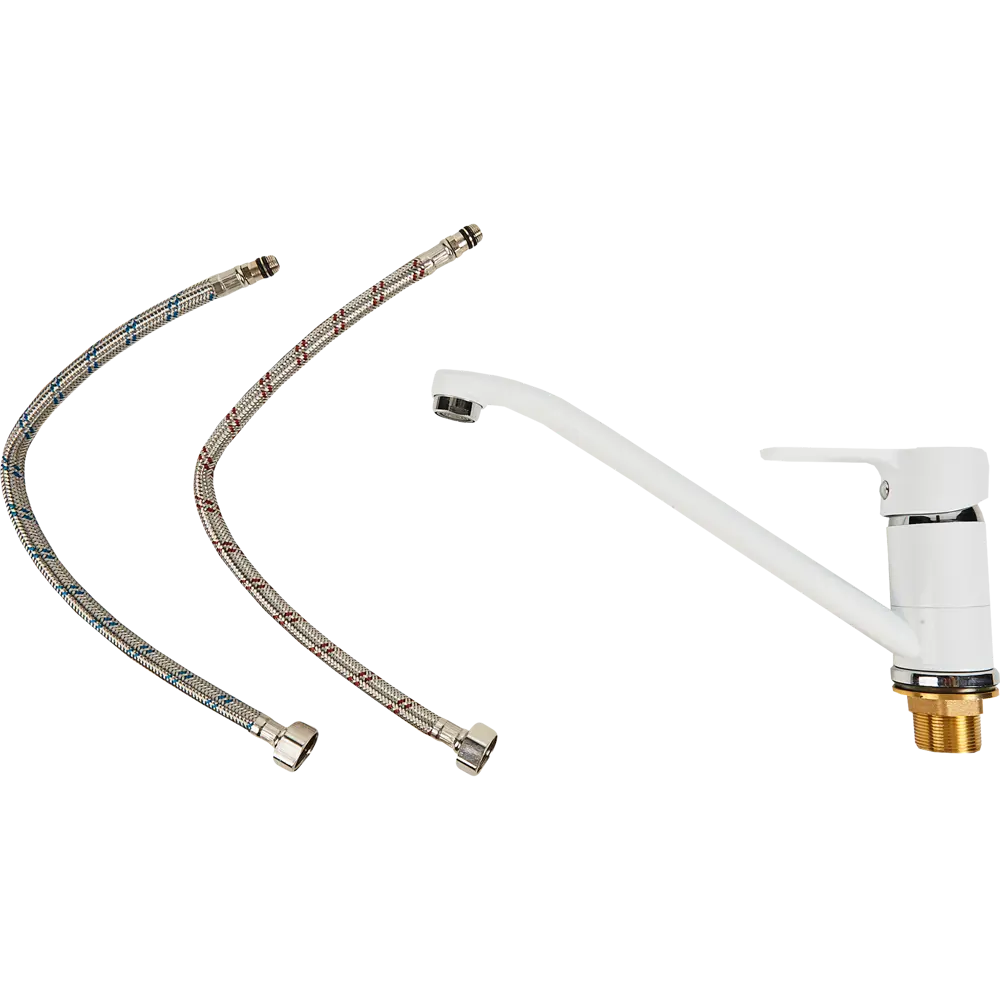Смеситель для кухни Voda Snow 13.5 см латунь цвет белый 82842682 STLM-2105730 SW 05 - Вид №3