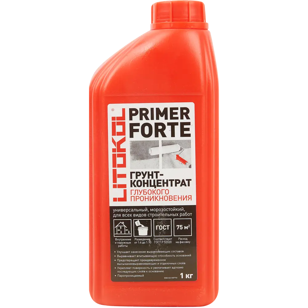 Грунт-концентрат Litokol Primer Forte для укрепления минеральных поверхностей 1 кг 84265658 STLM-0047797