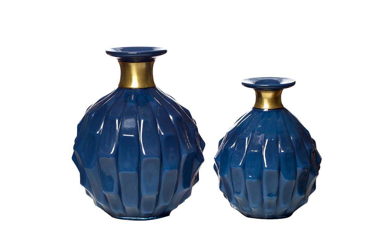 Ваза B&G 21*25 (темно-синяя) GARDA DECOR - 033972 Синий  - Вид №1