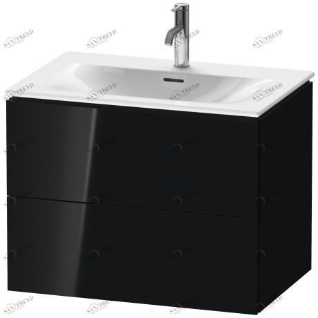 LC630604040 L-Cube Тумбочка подвесная Черный глянцевый лак Duravit