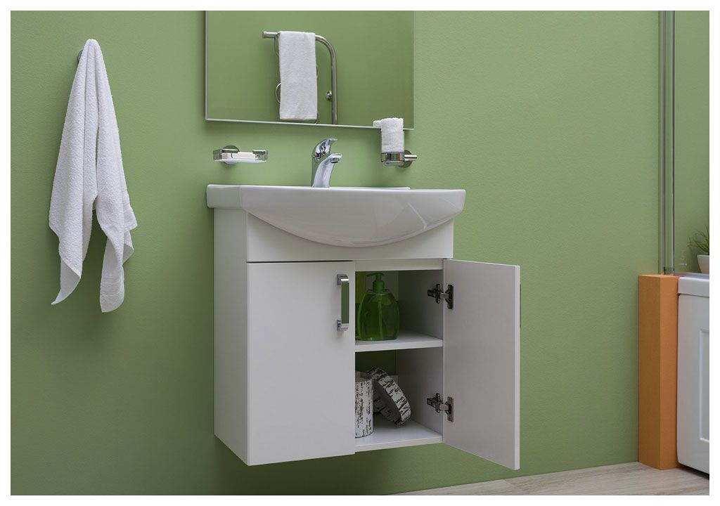 Тумба под раковину Aquanet Ирис 60 белый (2 дверцы) sun-id-270537 - Вид №5