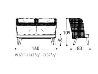 2-местный садовый диван с высокой спинкой Varaschin Эмма ARCH-00082173 - Вид №2