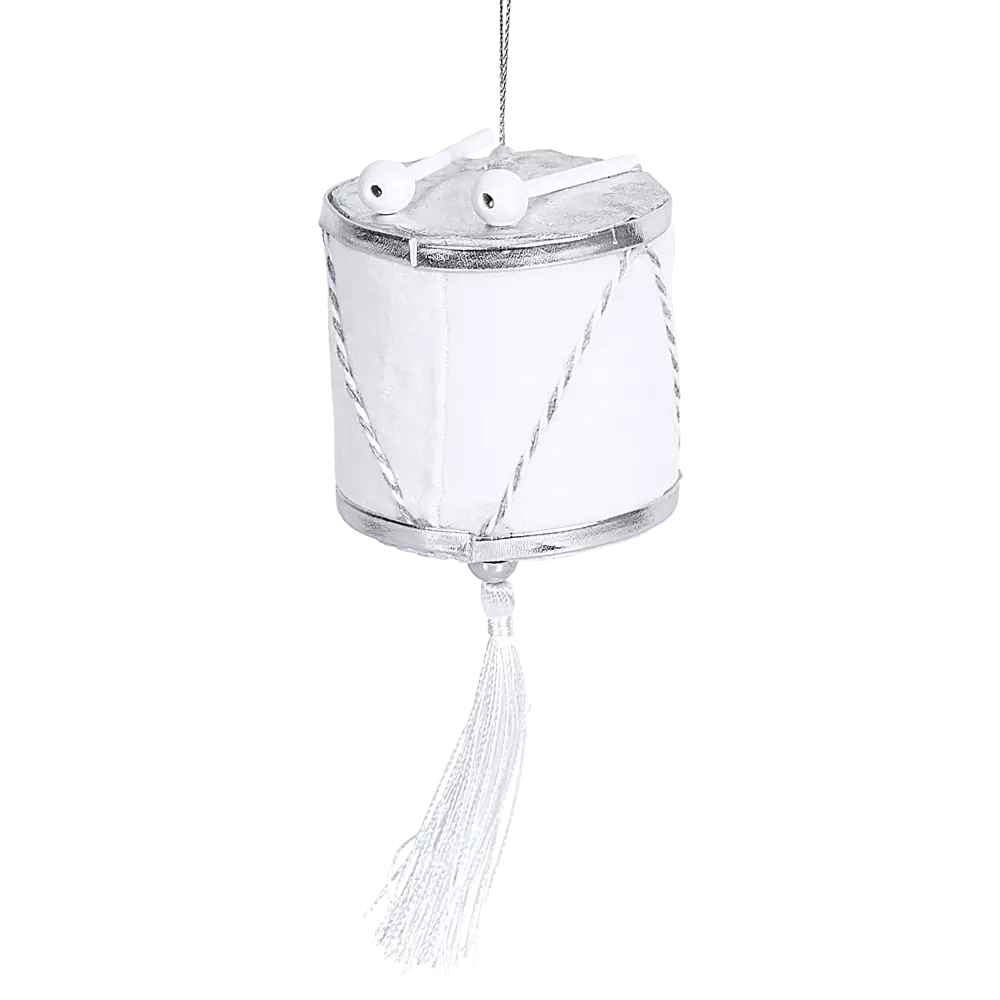 89368986 Украшение декоративное подвесное Барабан 15x6 см белый STLM-1422207 Santreyd 