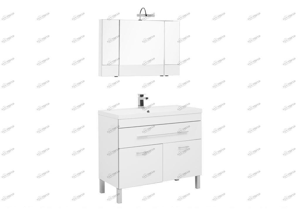 Мебель для ванной Aquanet Верона NEW 100 белый (напольный 1 ящик 2 дверцы) 00230320