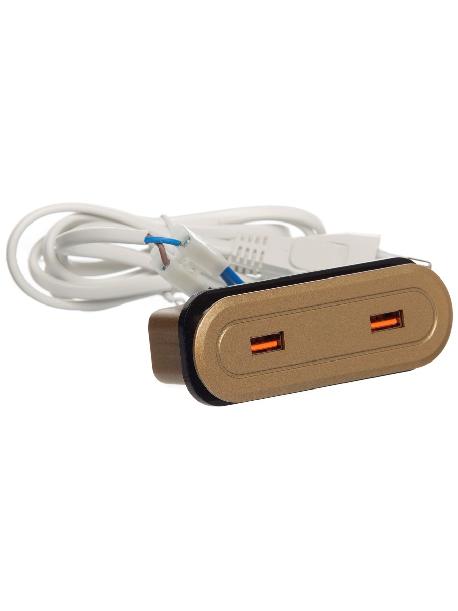 Блок электрических розеток Stripe Smooth 12027 Gold NAVAKO  - Вид №1