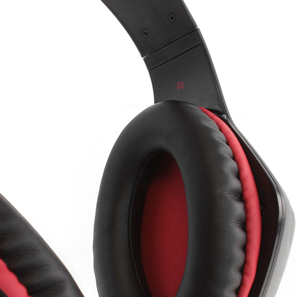 CMGH-101T Гарнитура игровая , black&red (подключение jack 3.5мм 4pin+ адаптер 2*jack spk+mic,частотный диапазон: 20гц-20,000 гц ,кабель 2.1м,размер d 250мм, регулировка громкости, микрофон на ножке) Crown Santreyd  - Вид №5