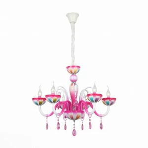 Детская подвесная люстра с подвесками Tulipano ST LUCE TULIPANO 326480 Розовый