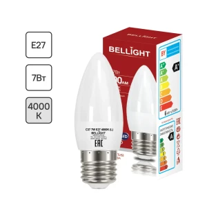 Лампа светодиодная Bellight E27 220-240 В 7 Вт свеча матовая 600 лм нейтральный белый свет