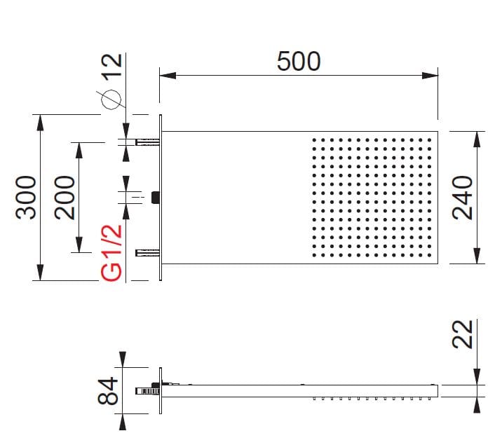 Душевая головка из нержавеющей стали BEAMTECH MIURA MIUR500 ARCH-00114681 - Вид №2