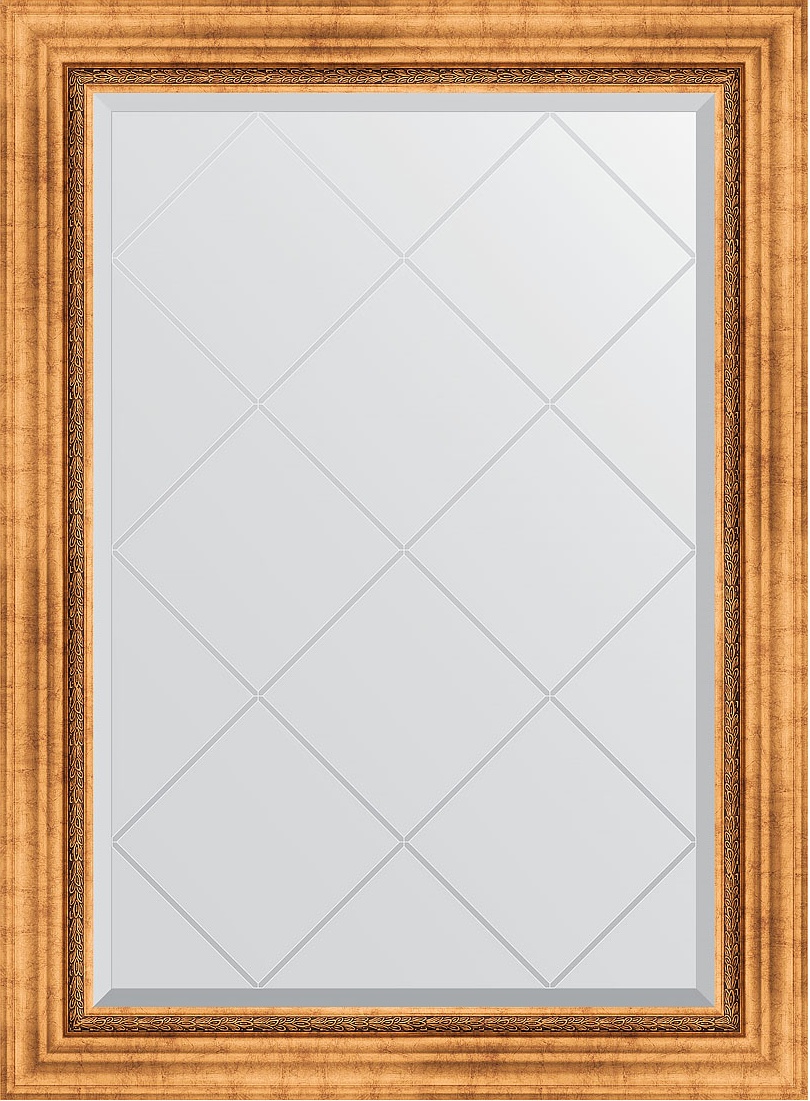 BY 4189 Зеркало с гравировкой в багетной раме - римское золото 88 mm EVOFORM Exclusive-G