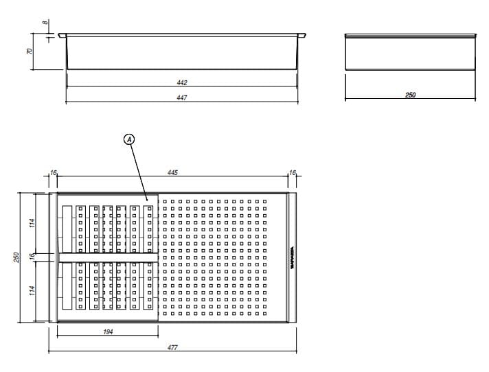 Перфорированный лоток со съемной крылом из нержавеющей стали Barazza 1VSLB ARCH-00125993 - Вид №3