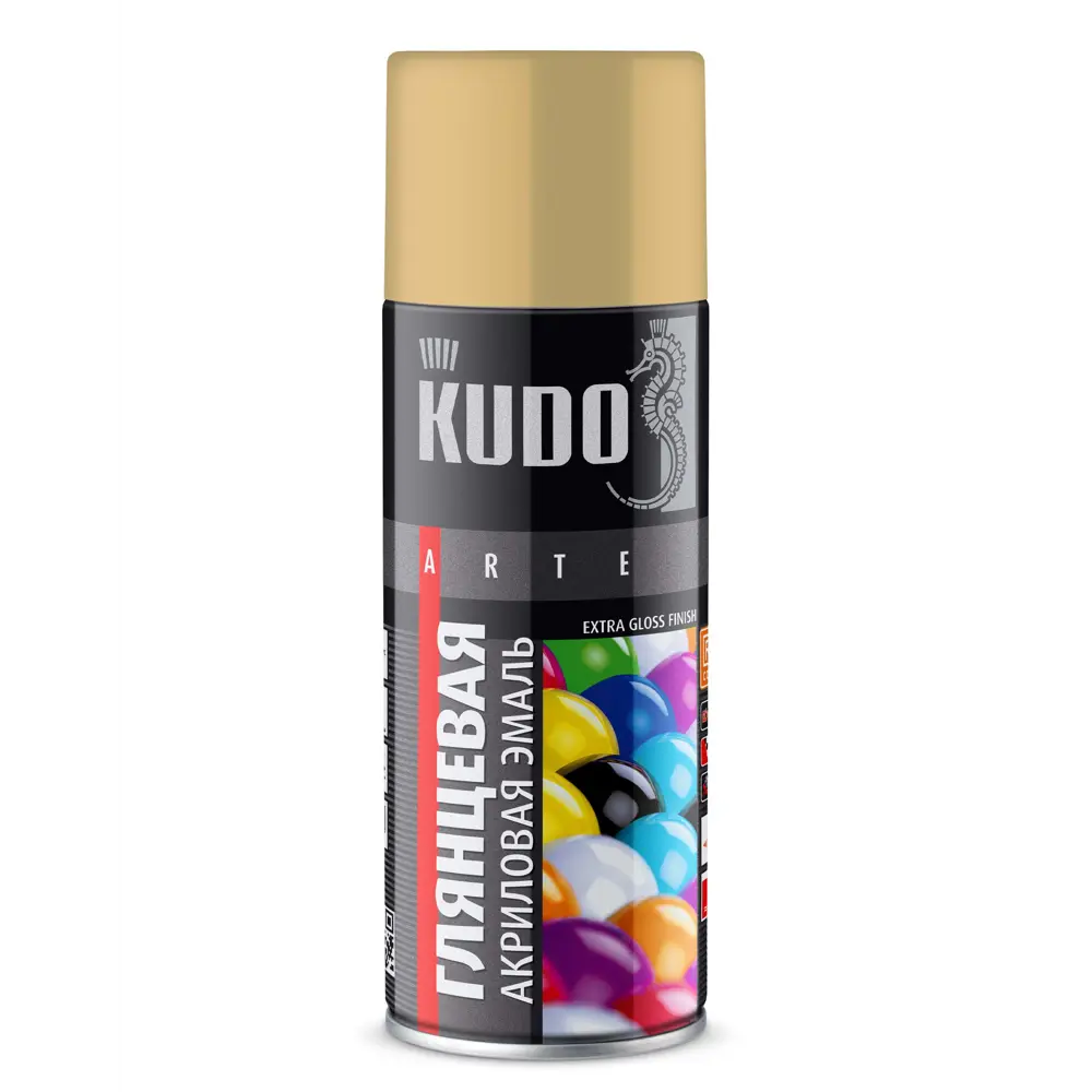 Эмаль аэрозольная для металлочерепицы KUDO акриловая глянцевая цвет бежевый 520 мл STLM-2188235