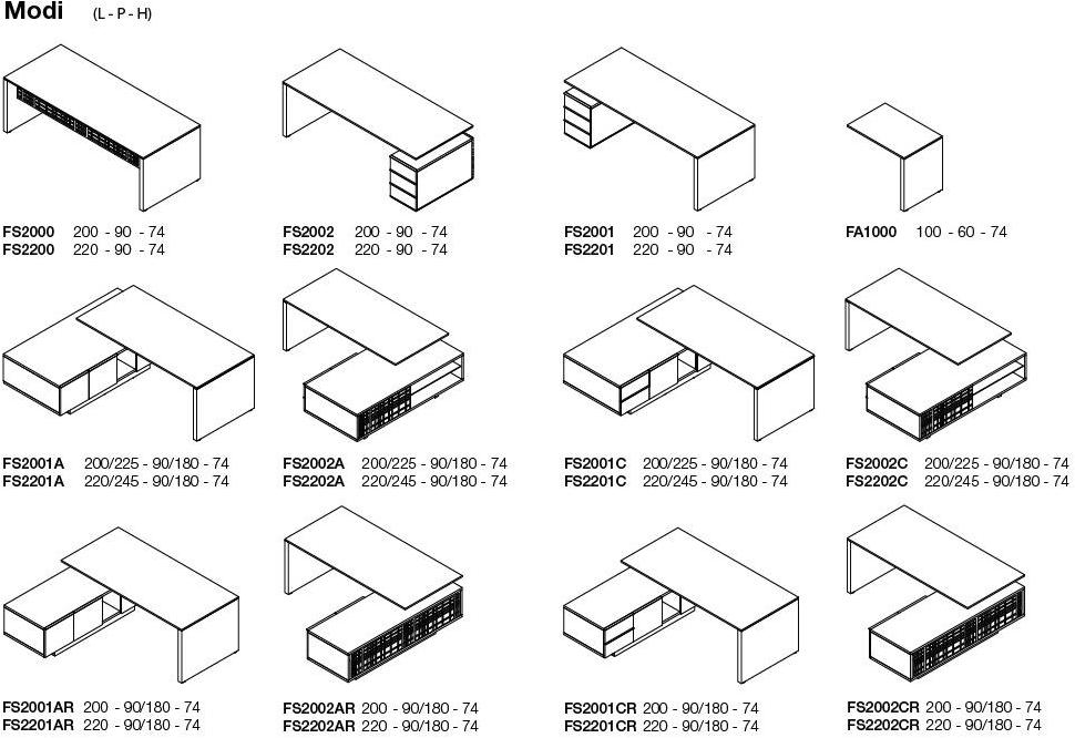 Ultom Рабочий стол из стекла с ящиками Modi sun-id-1452952 - Вид №2