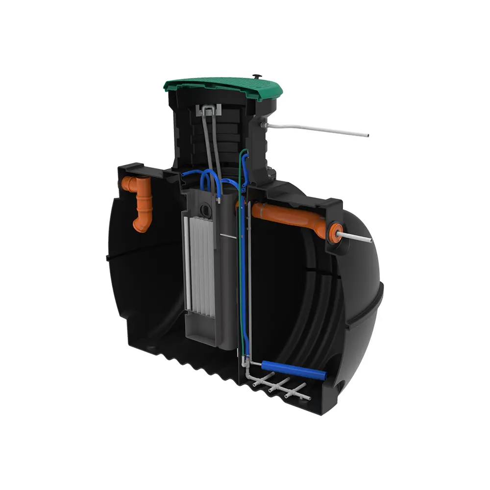 Станция биологической очистки четрыхкамерная Rostok Ground 8 Pro 3500 литров 1600 л/сутки STLM-2121561 - Вид №17