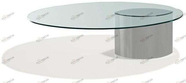 KNOLL Овальный журнальный столик из стали и стекла Lunario sun-id-1470352