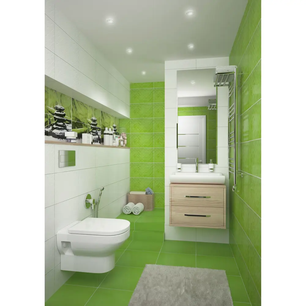 Плитка настенная Golden Tile «Relax» 25х40 см 1.5 м2 цвет зелёный 16268589 STLM-2065805 