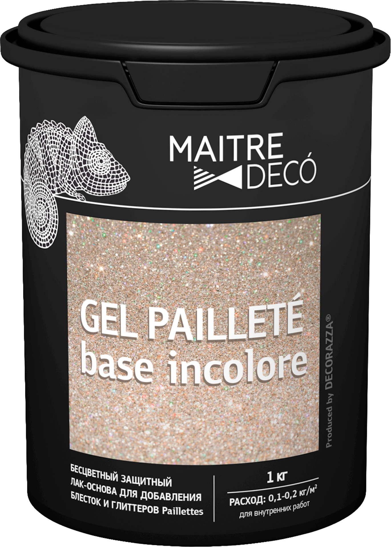 82891153 Лак-основа «Gel Paillete Base Incolore» бесцветный 1 кг STLM-0037598 MAITRE DECO 