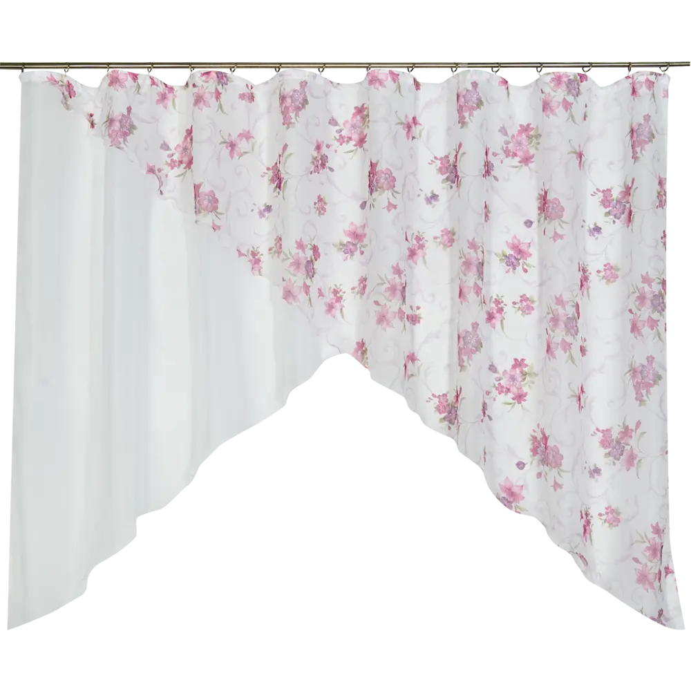 Комплект тюля на ленте для кухни «Мари» 280x160 см цвет розовый WITERRA STLM-2088317