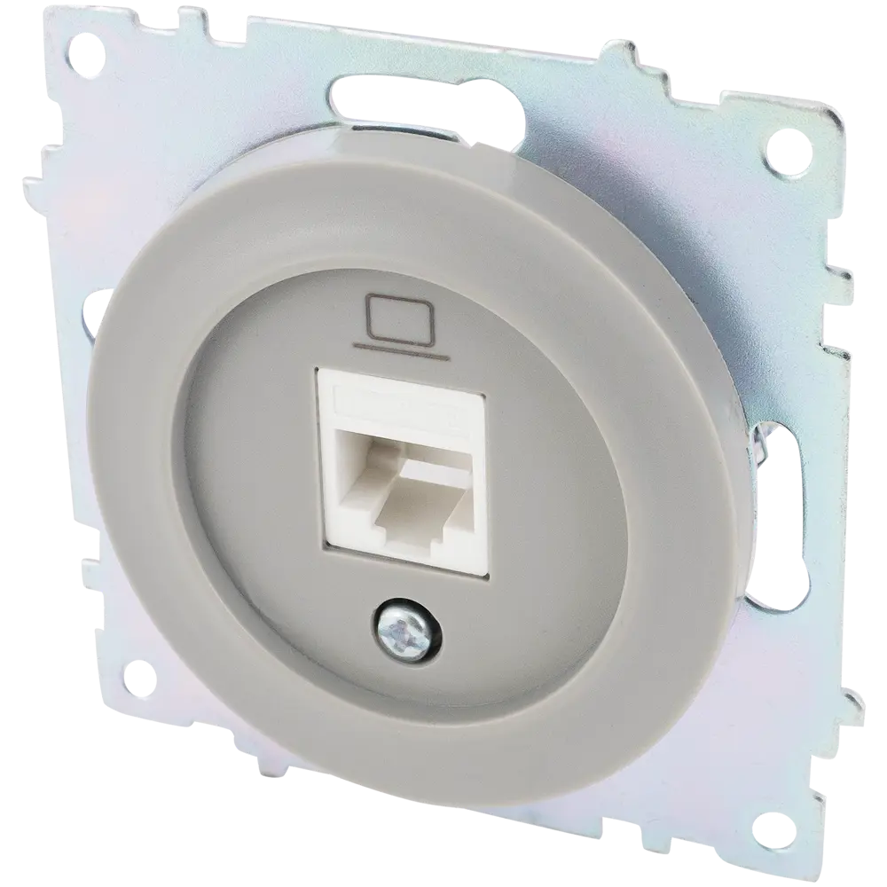 Розетка компьютерная встраиваемая Onekey Florence RJ45 UTP cat 5 цвет серый 82127033 STLM-2113480 ONEKEYELECTRO - Вид №2