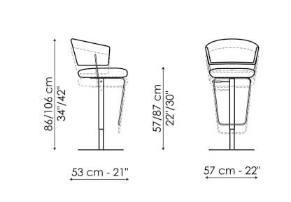 Высокий поворотный стул с подлокотниками BONALDO Bahia ARCH-00123732 - Вид №2