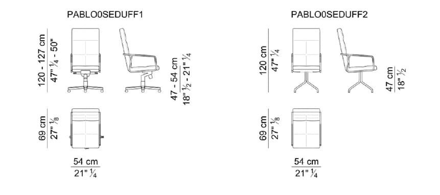 Кожаное вращающееся офисное кресло с высокой спинкой i 4 Mariani Пабло ARCH-00086367 - Вид №6