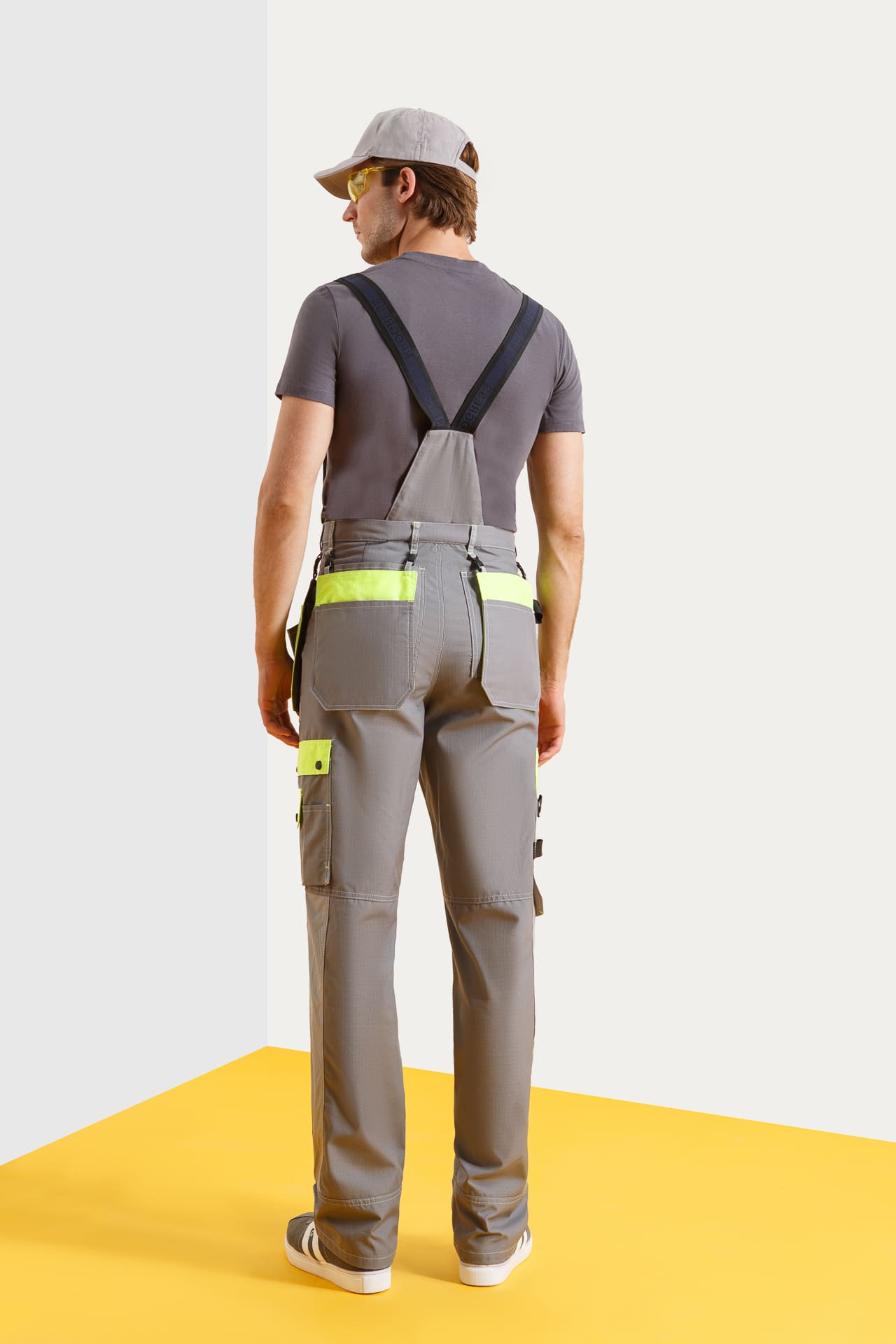 68818 Костюм "Прогресс" темно-серый светло-серый с лимонным  Летняя спецодежда  размер 52-54/182-188  - Вид №10