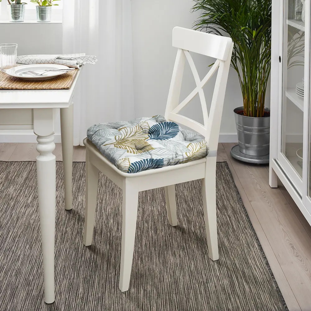 Сидушка с липучками Листья 40x35x6 см разноцветная 82709356 STLM-2201656 LINEN WAY  - Вид №3