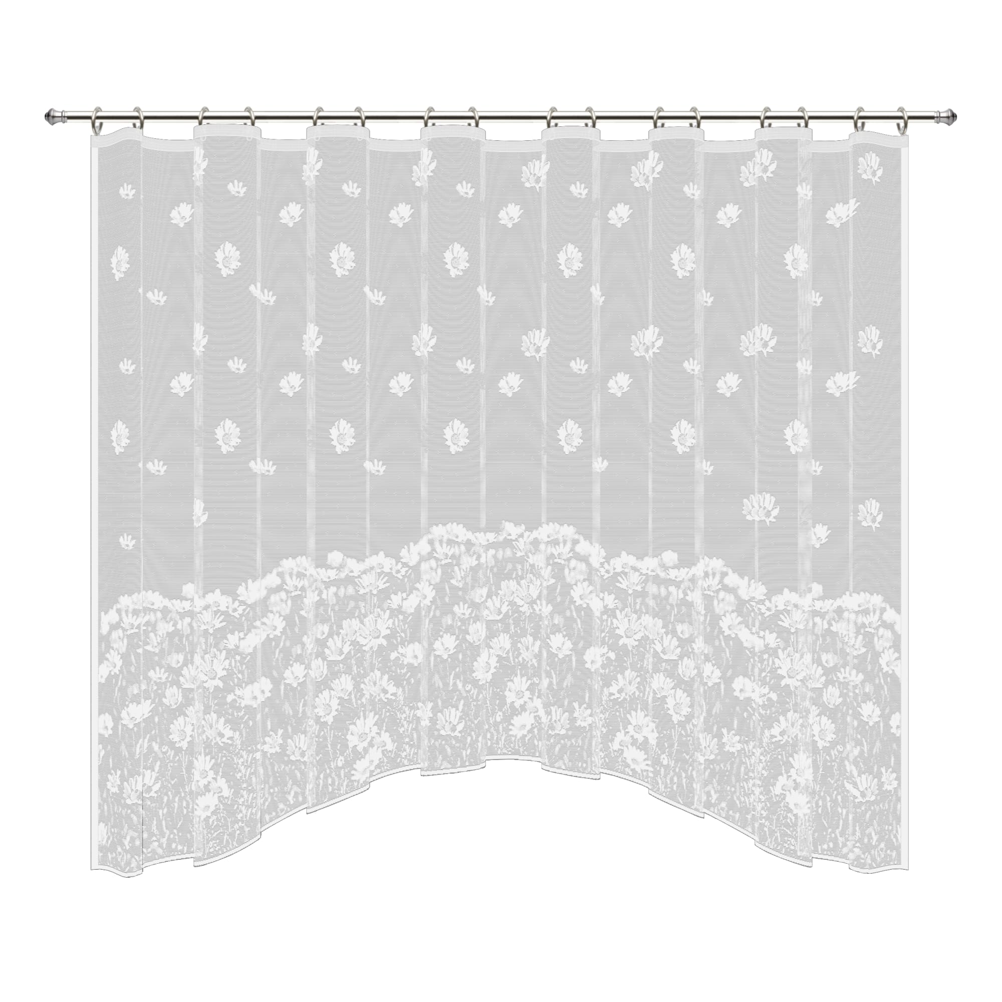 82633558 Тюль на ленте для кухни «Зара» 260х160 см цвет белый Santreyd 