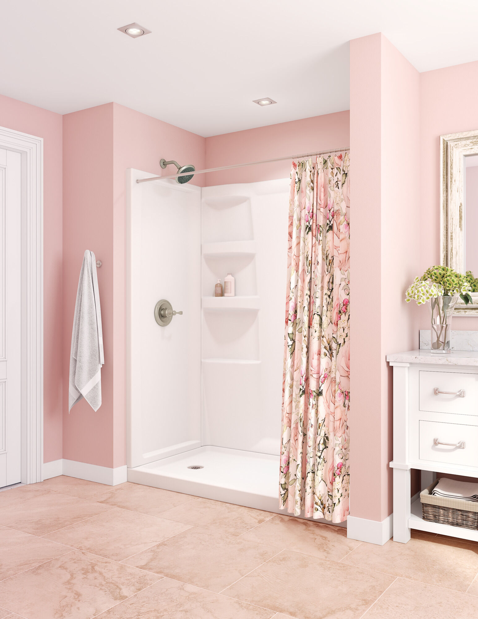 ProCrylic ™ 60 "x 32" Душевой поддон, левый слив Delta Faucet B78615-6032L-WH - Вид №4