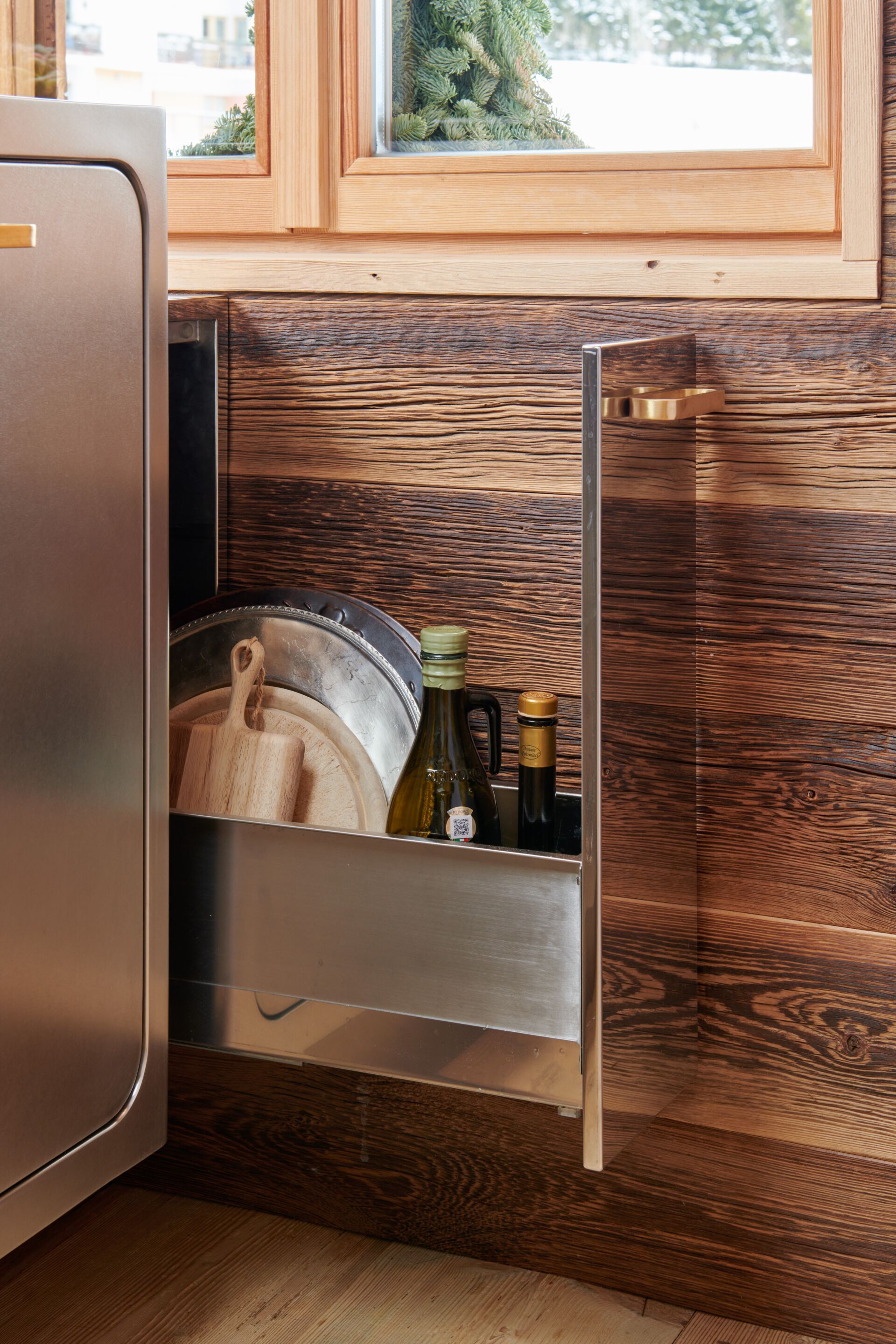 Кухня из нержавеющей стали с полуостровом на заказ ABIMIS ARCH-00070563 - Вид №7