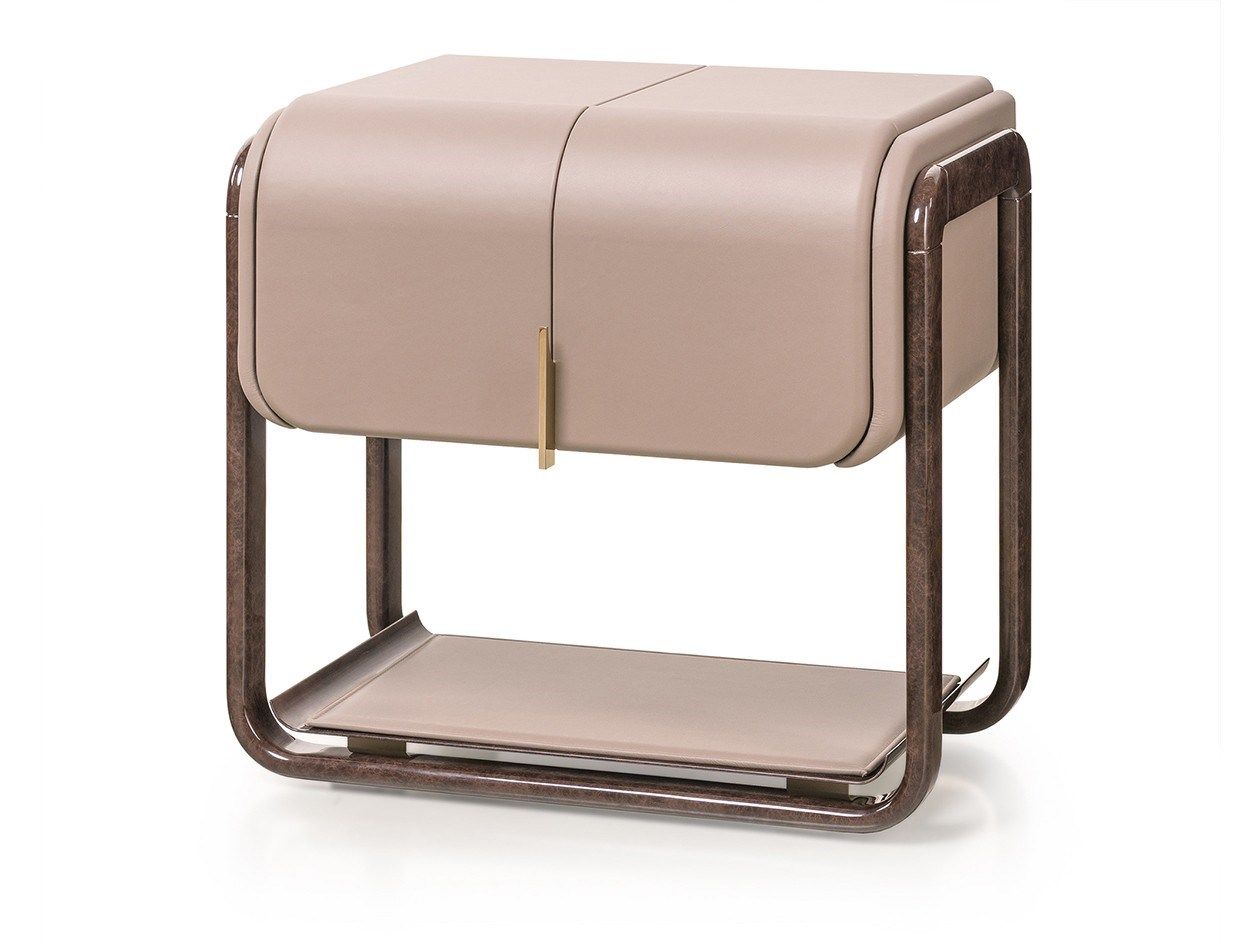 Прямоугольная кожаная прикроватная тумбочка с ящиками Turri ARCH-00069991