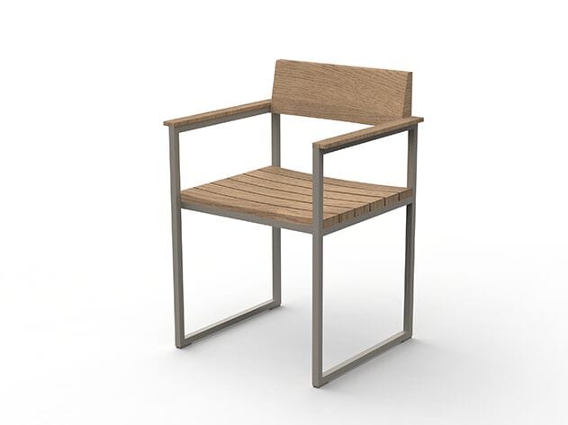 Алюминиевый и ТИК садовый стул с подлокотниками Vondom Vineyard ARCH-00081315