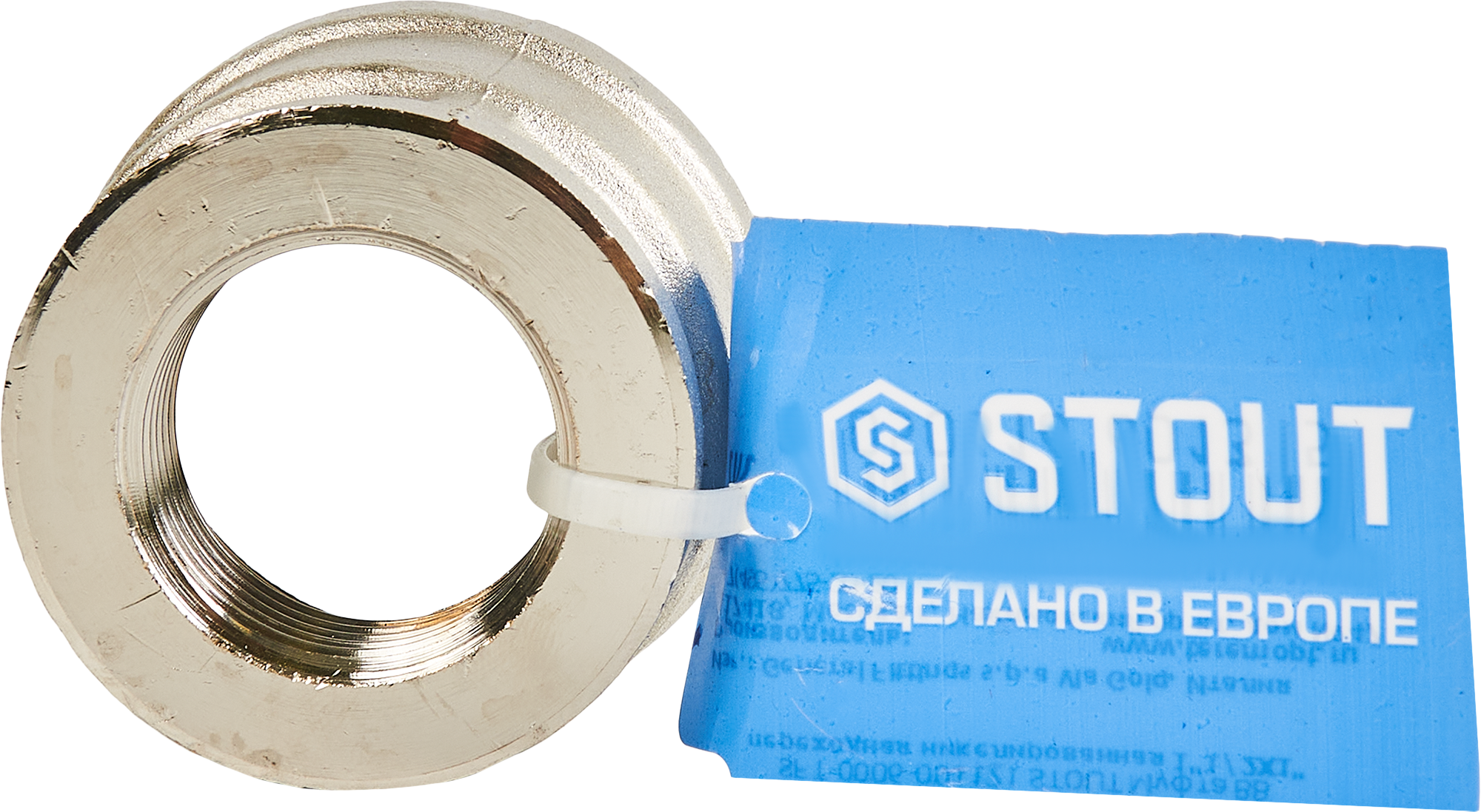 Переходная муфта STOUT 1½"×1" никелированная латунь 82238856 STLM-0022636 - Вид №3