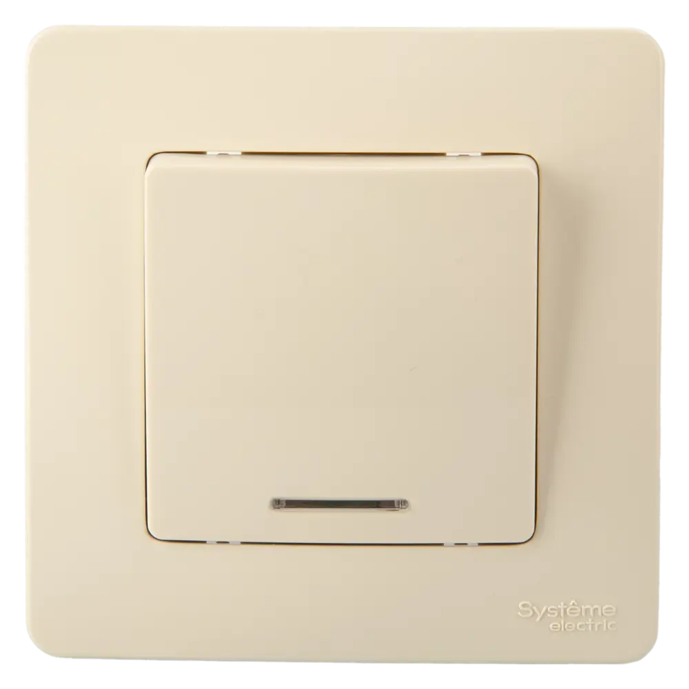 Выключатель встраиваемый Systeme Electric Blanca 1 клавиша с подсветкой цвет бежевый 84502350 STLM-2136039 - Вид №1
