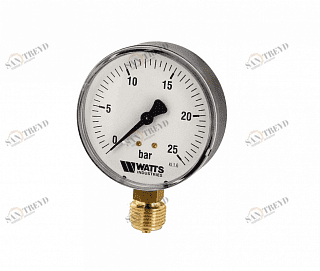 Манометр радиальный F+R200 100 мм 1/2" 25 бар WATTS 10008081