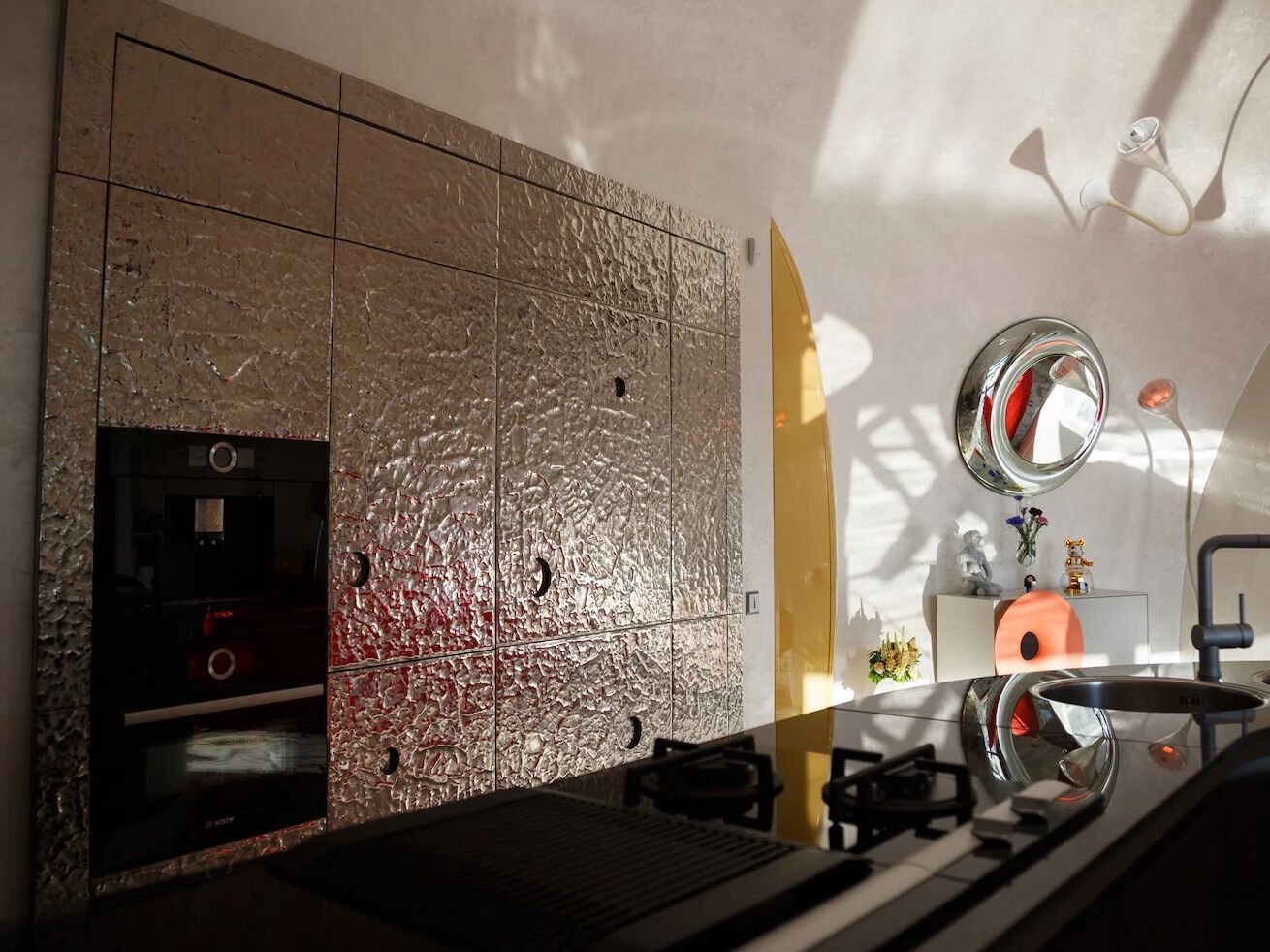 Декоративная стеклянная панель PlusObject VENTO SILVER ARCH-00149736