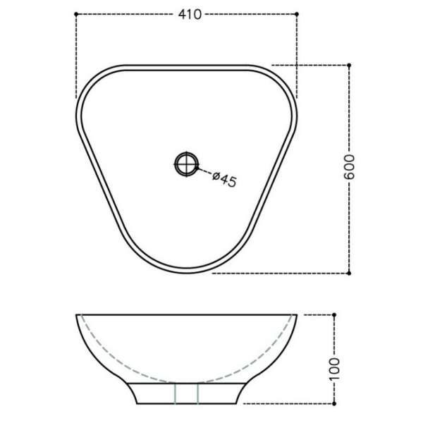 LYS-WHT-38901N Раковина Jaquar Lyric Santreyd - Вид №1